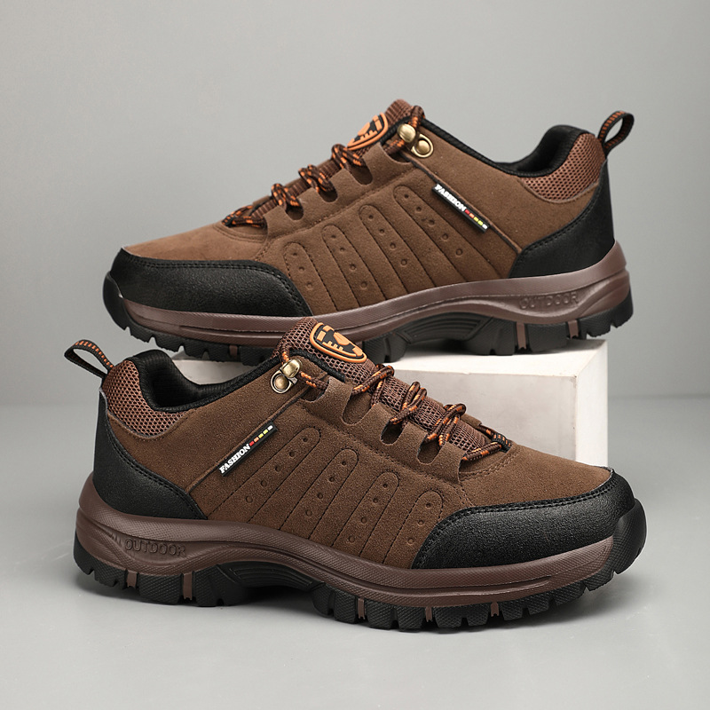 Mens And Womens Autumnwinter Leather Hiking Shoes Lightweight Outdoor Sports foto 2
