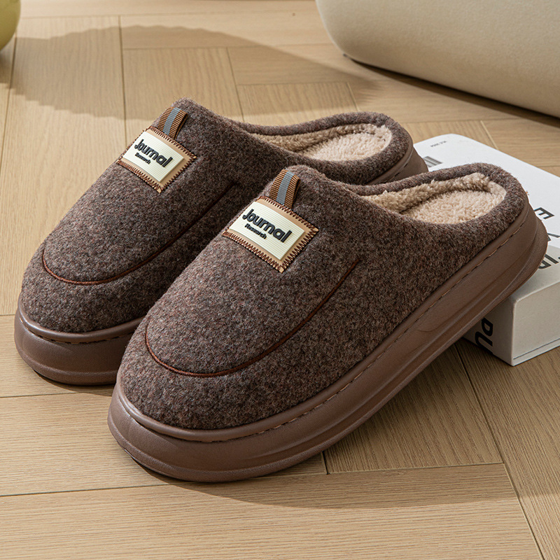 Men's Warm Thickened Bottom Plus Size Cotton Slippers foto 5