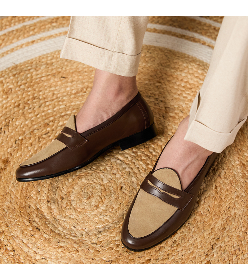 Loafers Belgium Champagne British Style Casual foto 5
