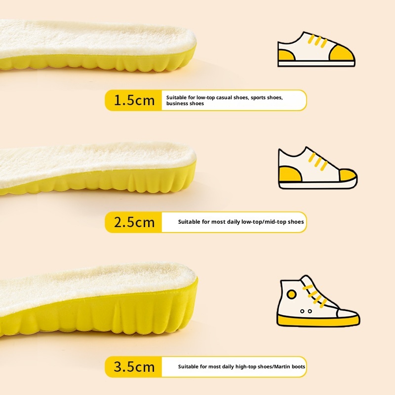 Cloud Winter Warm Height Increasing Insole Wool Fleece Lined foto 3