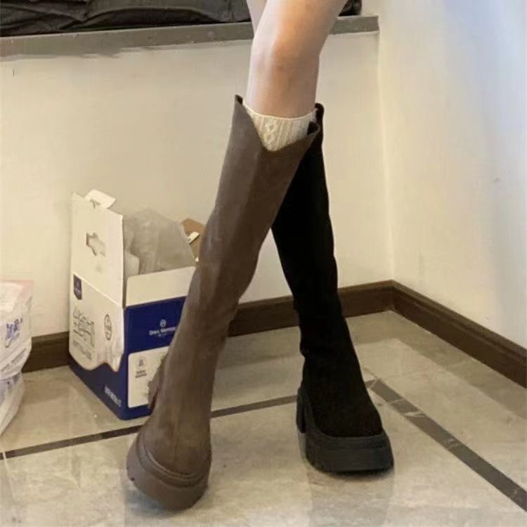 Women's Solid Color Versatile Wide-leg High-elasticity Boots foto 5