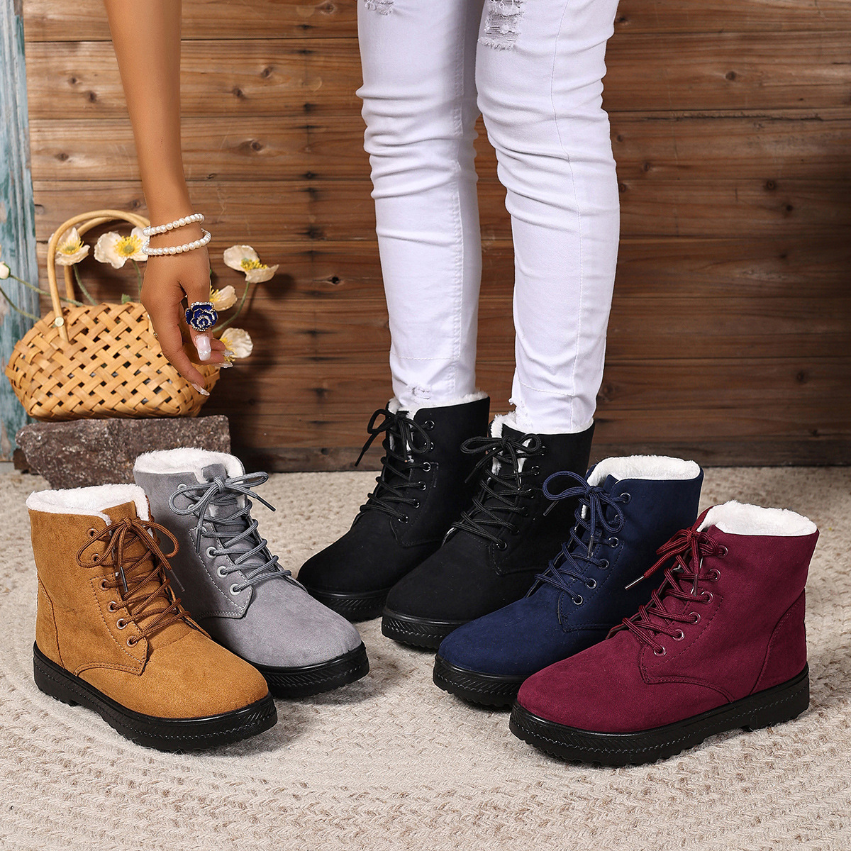 Women's Fashionable Waterproof High-top Cotton-padded Snow Boots foto 3