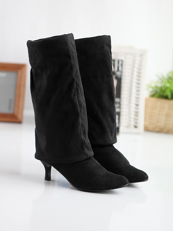 Womens Suede Tall Plus Size Boots foto 4