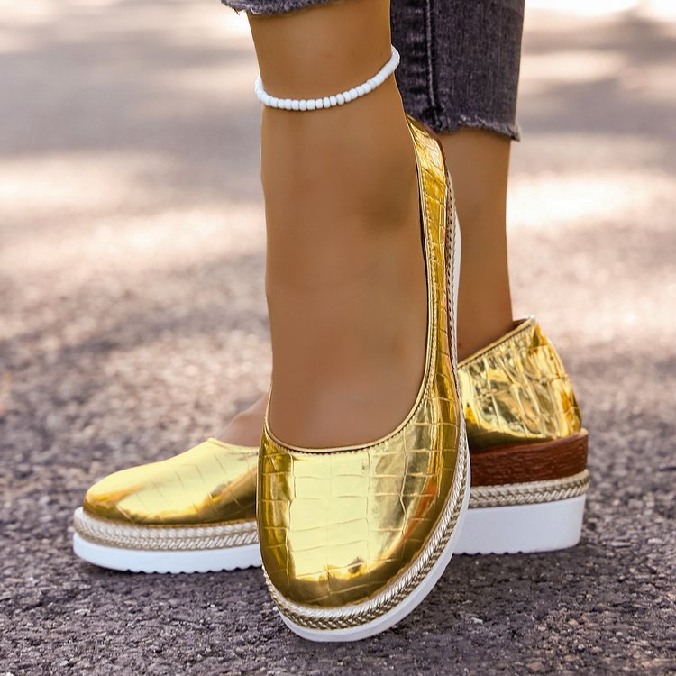 Large-size Wedge-heel Patent Leather Womens Pumps foto 2