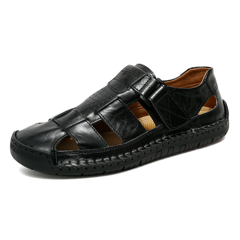 Handmade Stitching Leather Casual Beach Men's Sandals foto 5
