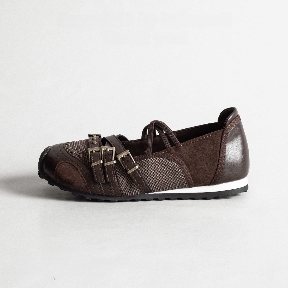 Brown Niche Retro Belt Buckle Sports Mary Jane Shoes Women foto 2