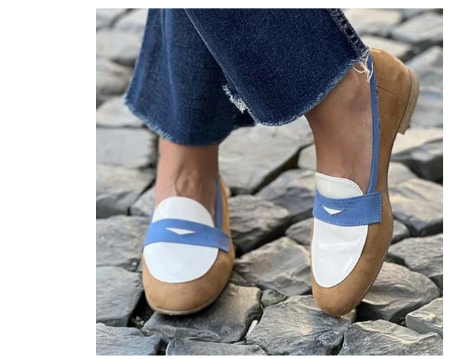 Round Toe Loafers Suede Color Matching foto 5