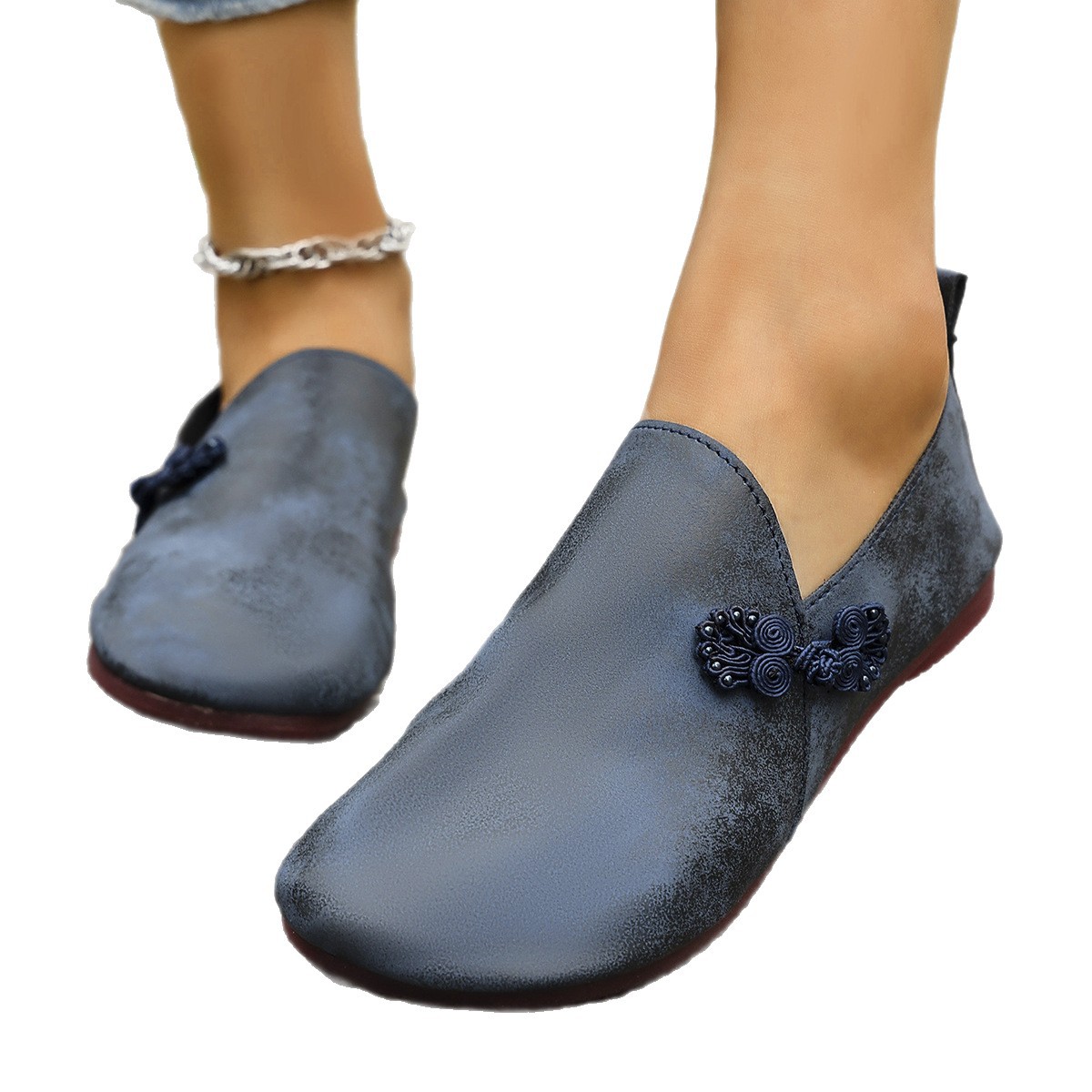 New Slippers Retro Buckle Closed-toe Slippers Women foto 2