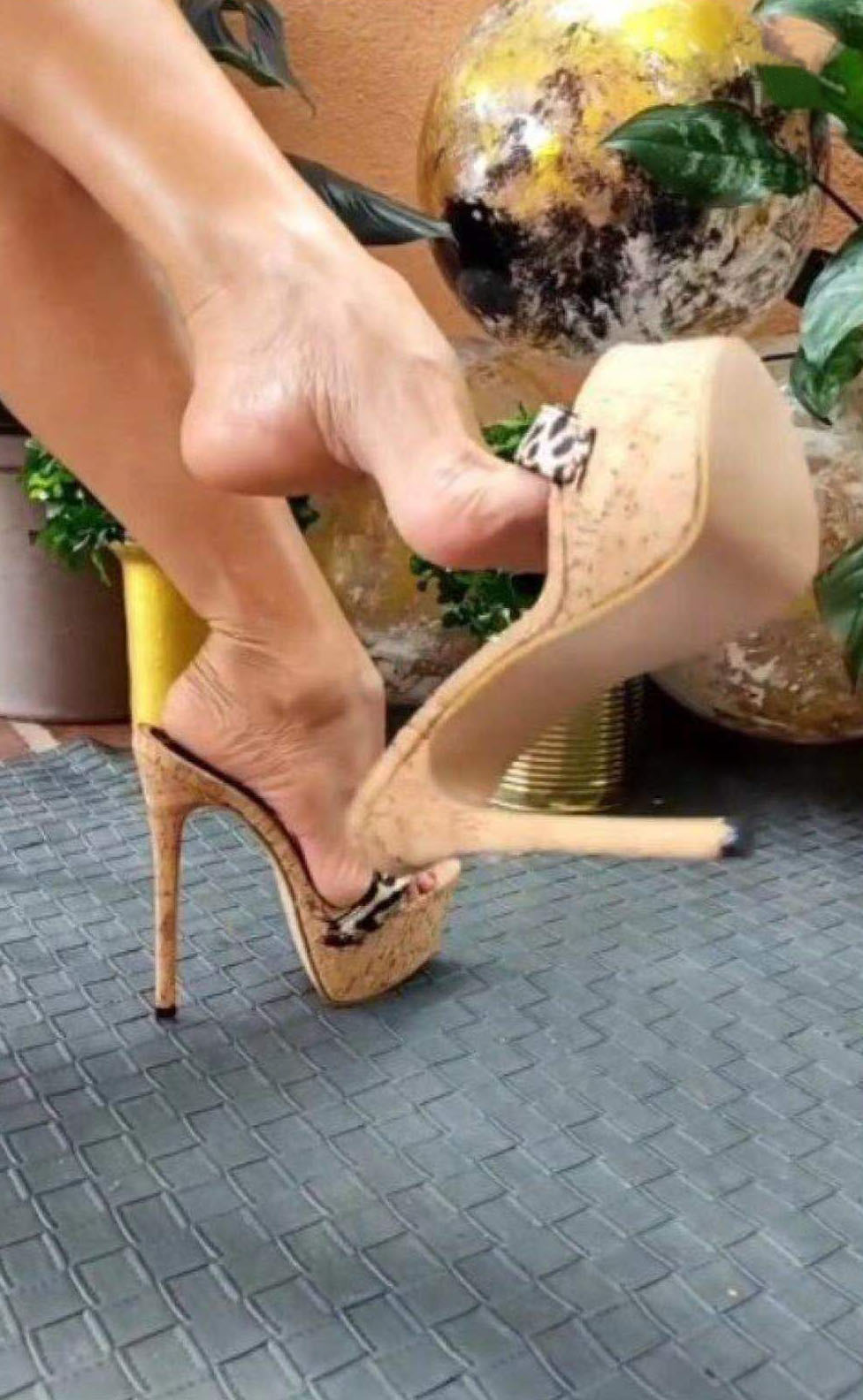 New Simple Leopard Print 16cm High Heel Slippers foto 5