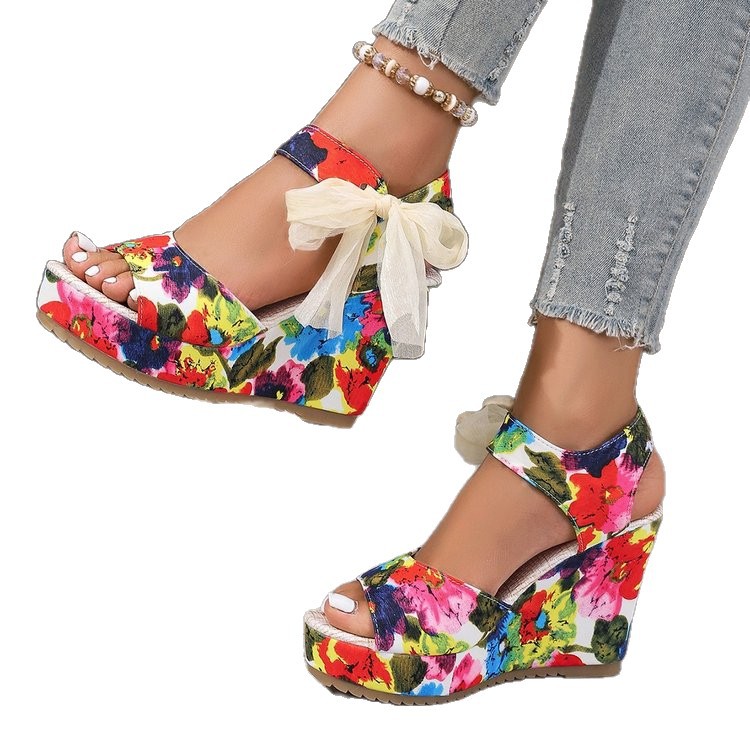 Summer New Fish-mouth Lace-up High-heeled Womens Sandals foto 4