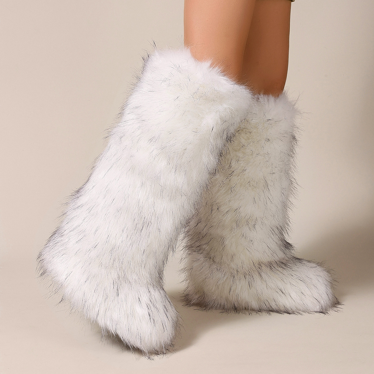 Flat Heel High-top Warm Winter Long Tube Fur Boots foto 2