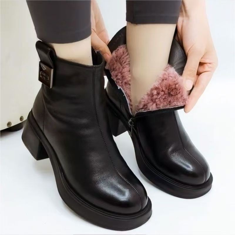 Women's Simple And Elegant Mid Heeled Short Boots foto 4