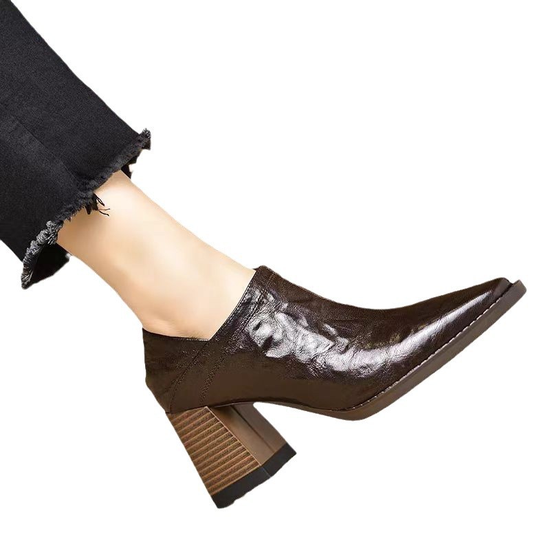 Chunky Heel Side Zip Women's High Heels foto 5