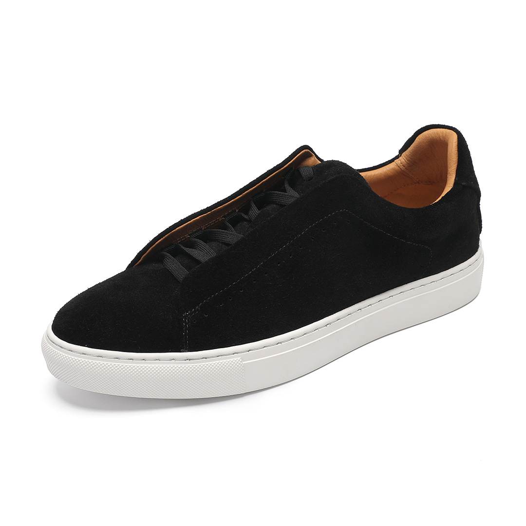 Men's Suede Genuine Leather Versatile Trendy Shoes Black Sports foto 2