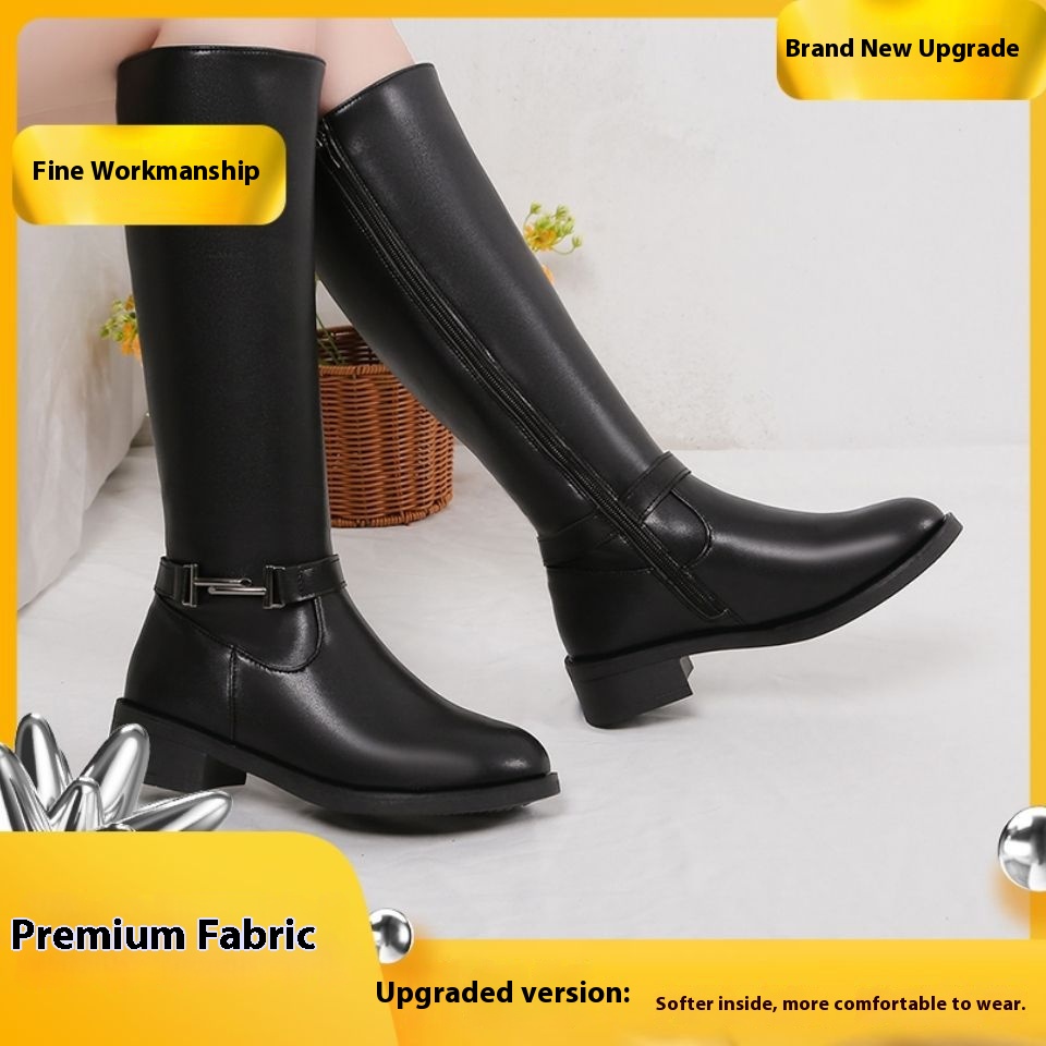 Women's Winter Chunky Heel Round Head Knight Over The Knee Boots foto 2