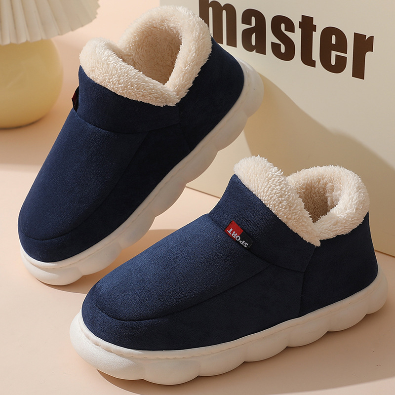 Couples Cotton Shoes Winter Wear Bag Heel Fleece-lined Indoor Warm foto 5