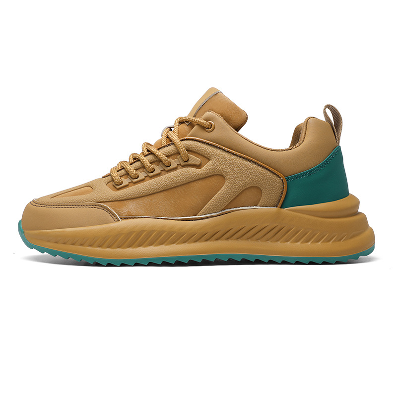 Men's Platform Lightweight Soft Sole Sports Leather Casual Sneakers foto 3