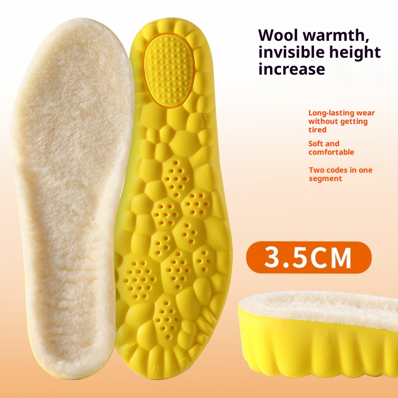 Breathable Sweat Absorbing Shock-absorbing Comfortable Soft Bottom Drooping Wool Insole foto 3