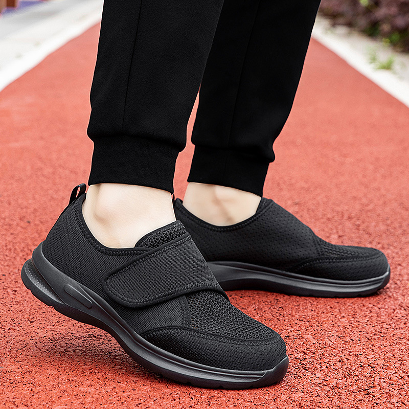 Widened Elderly Walking Shoes Summer Fly Woven Mesh foto 2