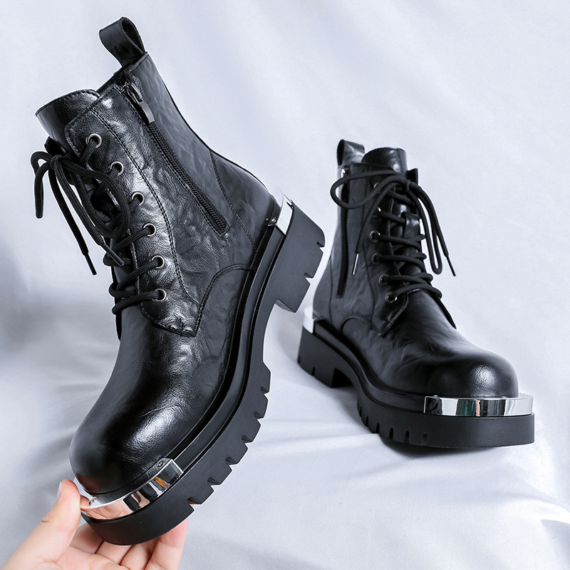 British-style Vintage Fashion Mens Side-zip Boots foto 2