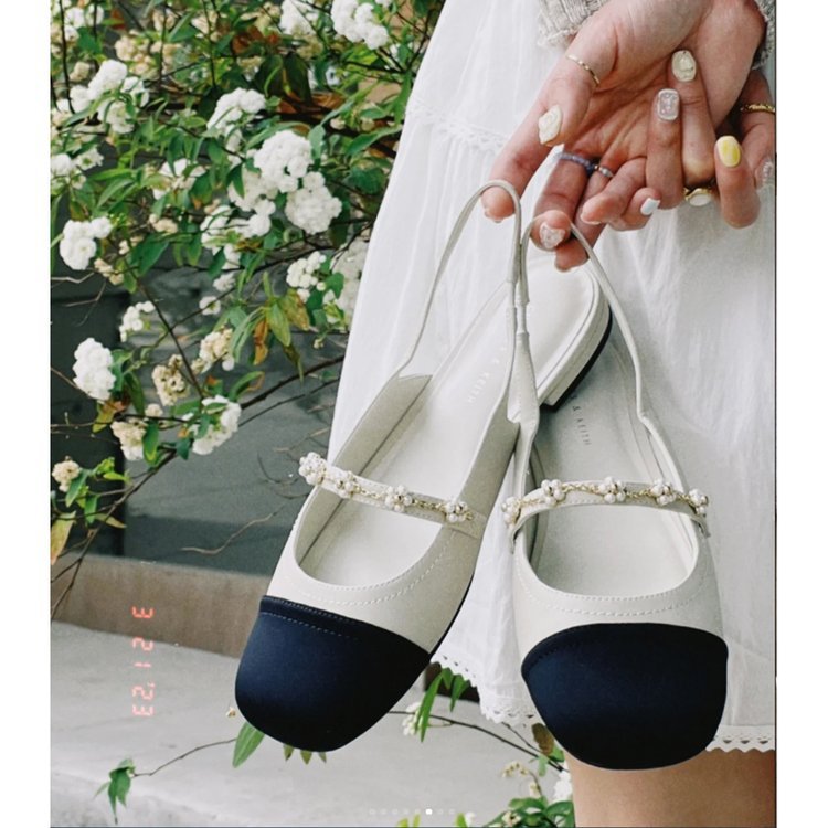 New Flower Square Head Elastic Band Shallow Mouth Flat Bottom Fashion Shoes foto 4