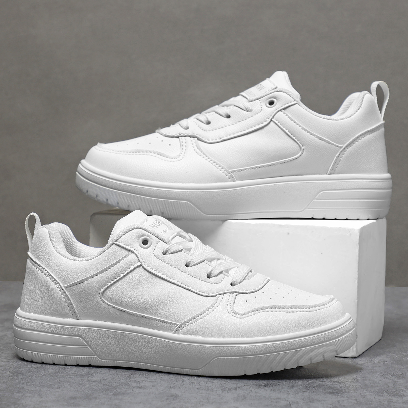 Couple's White Shoes Spring And Autumn Men's Pure White Sneakers foto 4