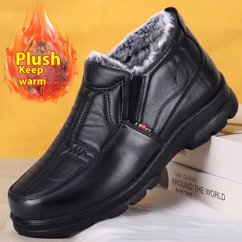 Winter Elderly Cotton Shoes Polyurethane Thick Cotton Boots Thick Warm foto 2