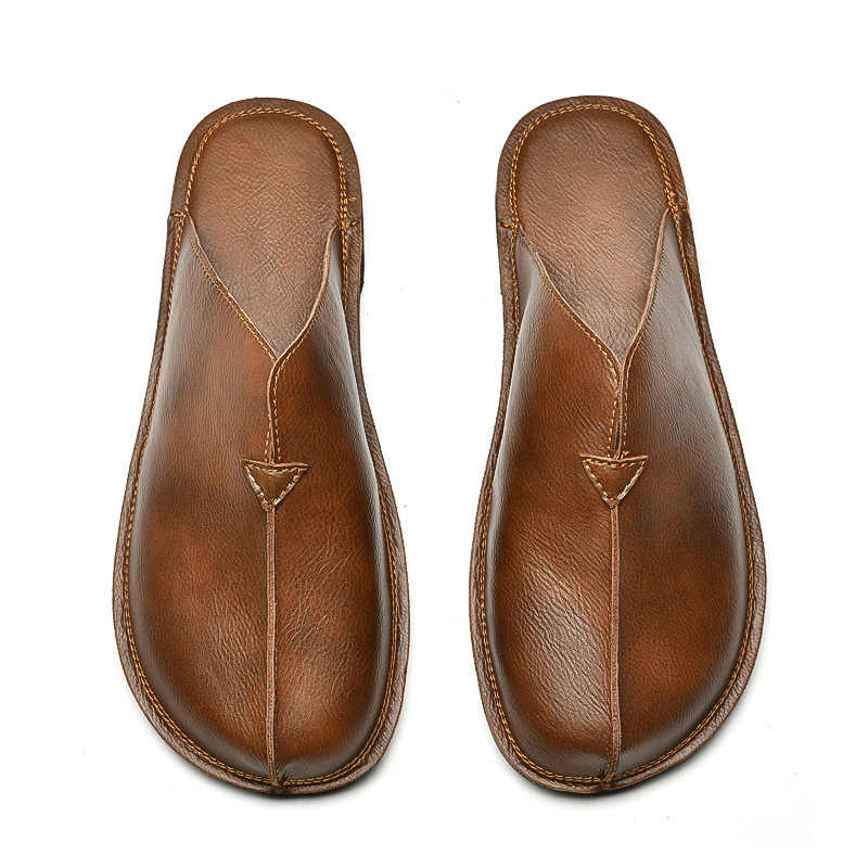 Men's Retro Easy Matching Lazy Flat Beach Slippers foto 3