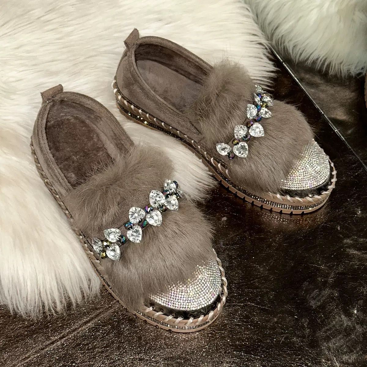Fashion Bow Rhinestone Plus Size Women's Casual Shoes foto 4