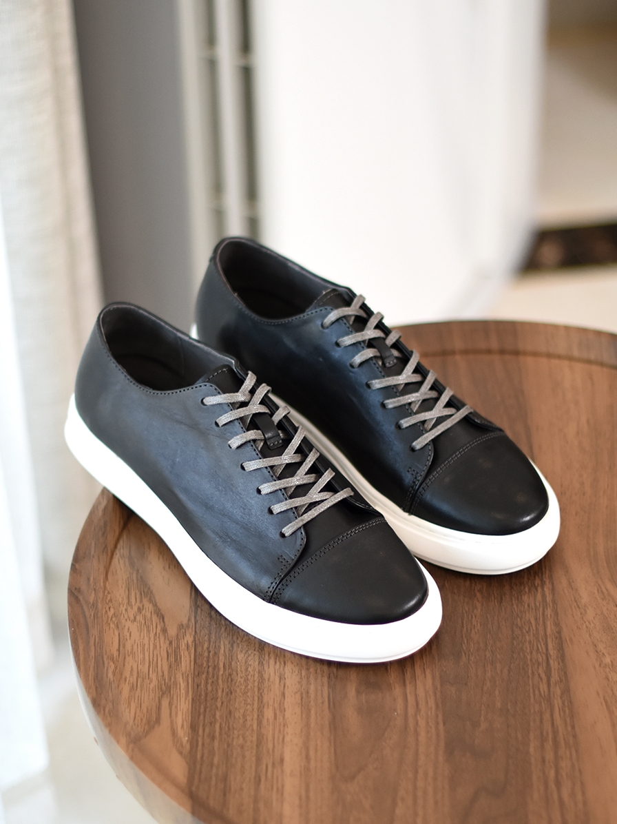 Men's Handmade First-grain Horse Leather Distressed Casual Shoes foto 3