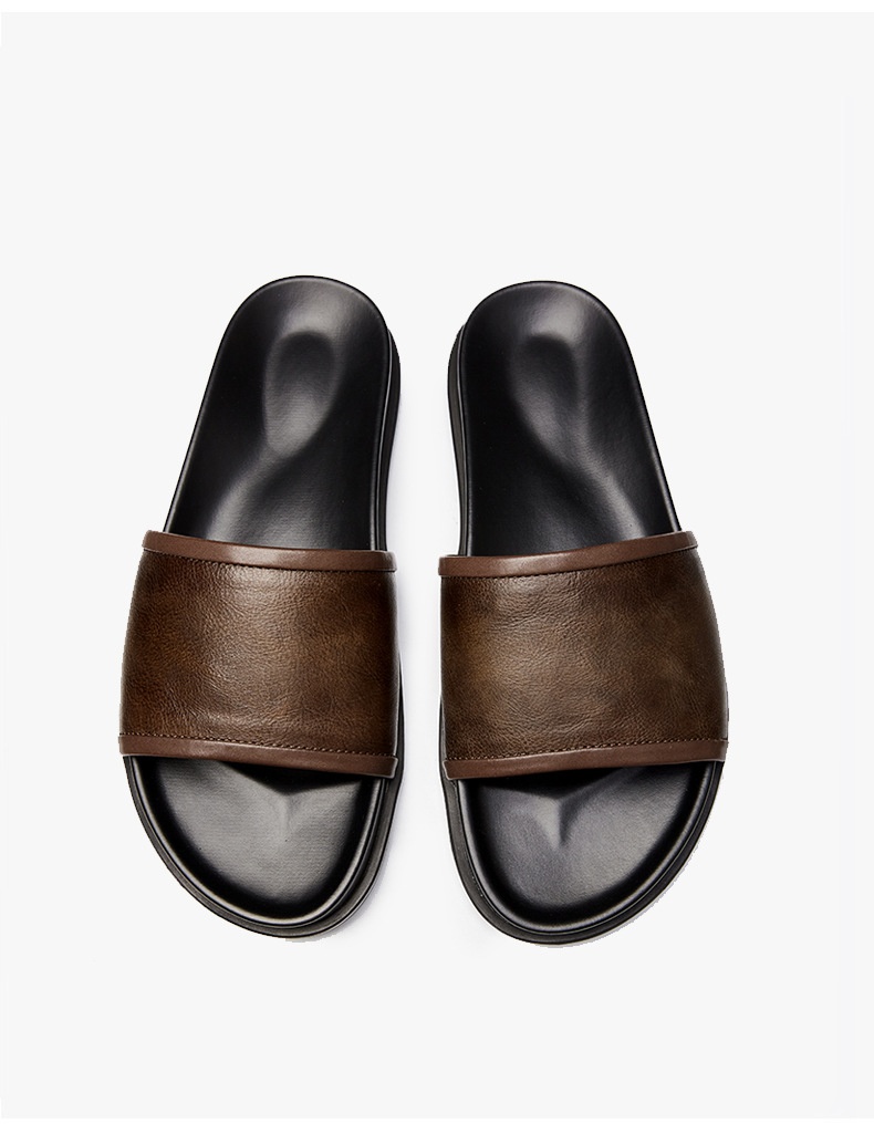 Genuine Leather Slippers Men's Summer Outdoor Non-slip foto 4
