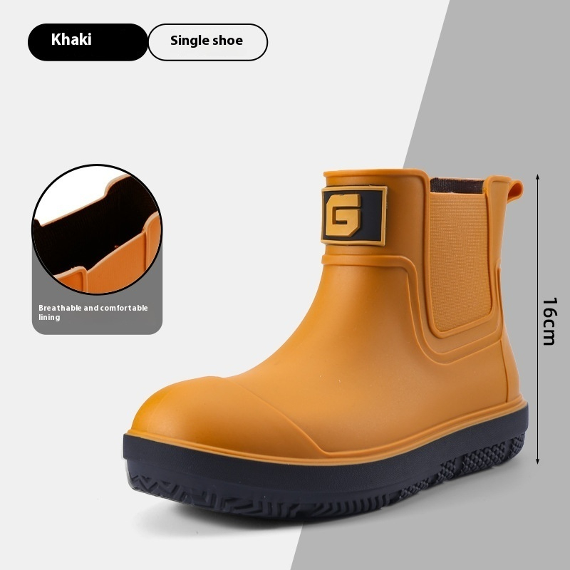 Men's Short Fashion Non-slip Waterproof Shoes Fleece-lined Platform foto 4