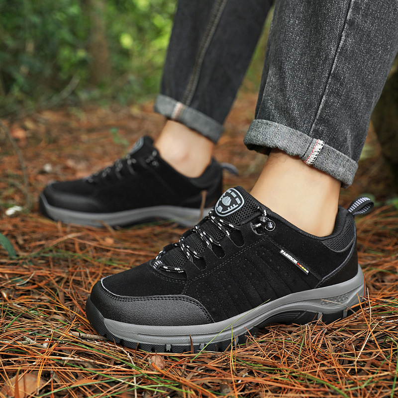 Mens And Womens Autumnwinter Leather Hiking Shoes Lightweight Outdoor Sports foto 5