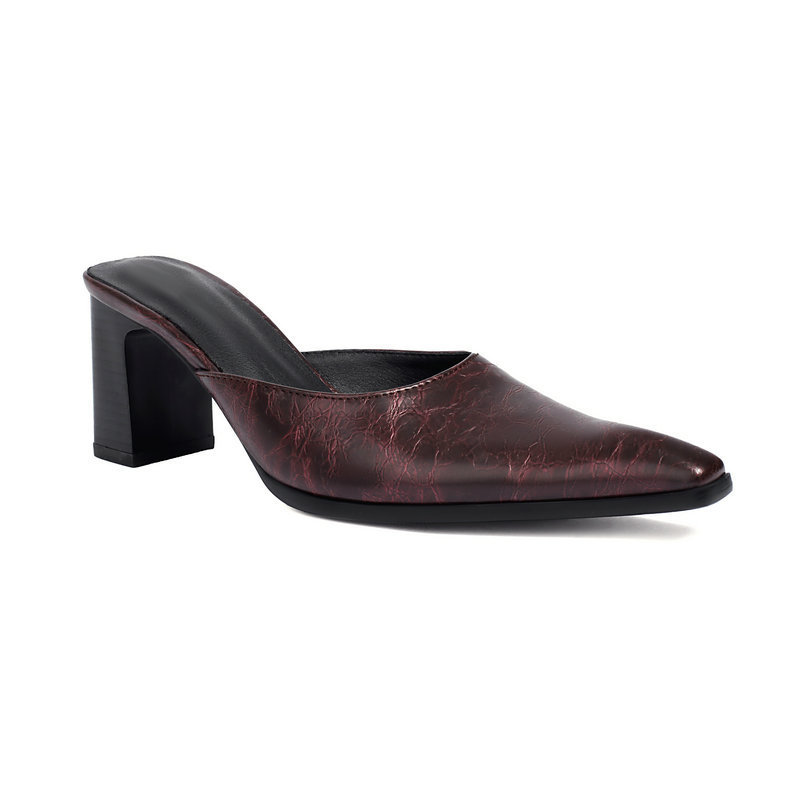 Retro British-style Square-toe High-heeled Outdoor Womens Sandals foto 5