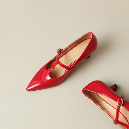 New Spring And Autumn Authentic Leather Square Toe Women's Shoes foto 4