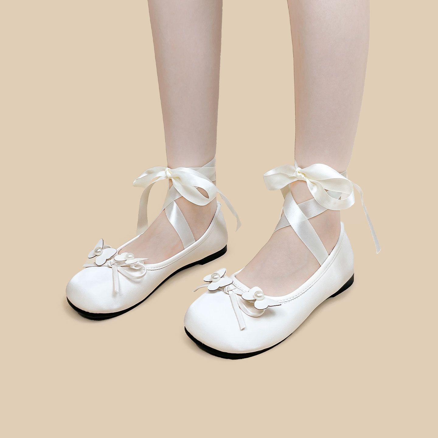 Women's French Leather Shoes Ballet foto 4