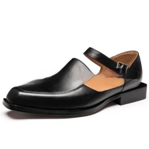 Hollow Breathable Plus Size Square Head Men's Sandals foto 4