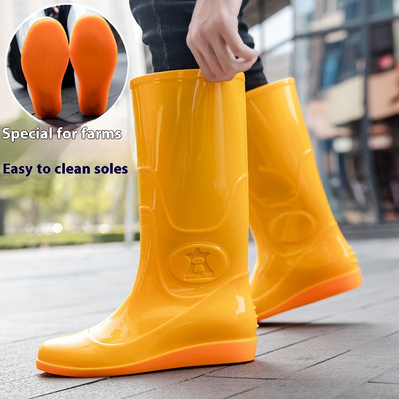 Flat Washable Rain Boots Labor Protection Waterproof Shoes foto 2