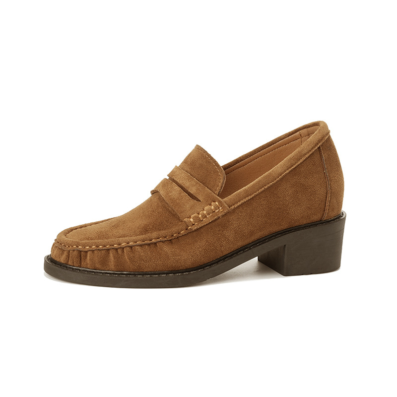 Vintage Crumpled Le Brown British Style Small Man Shoes With Hidden Heels foto 3