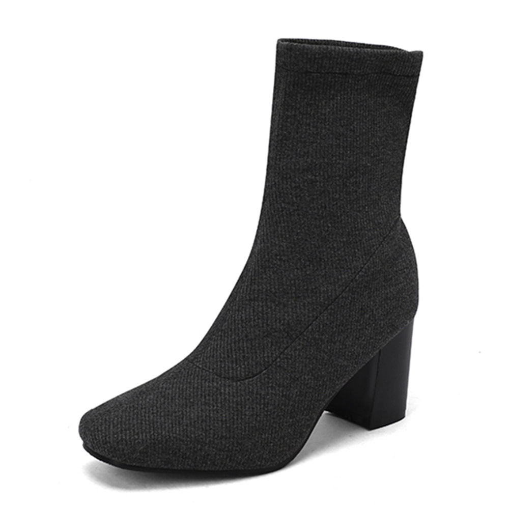 Womens Colorful Stretch Fabric Ankle Boots foto 5