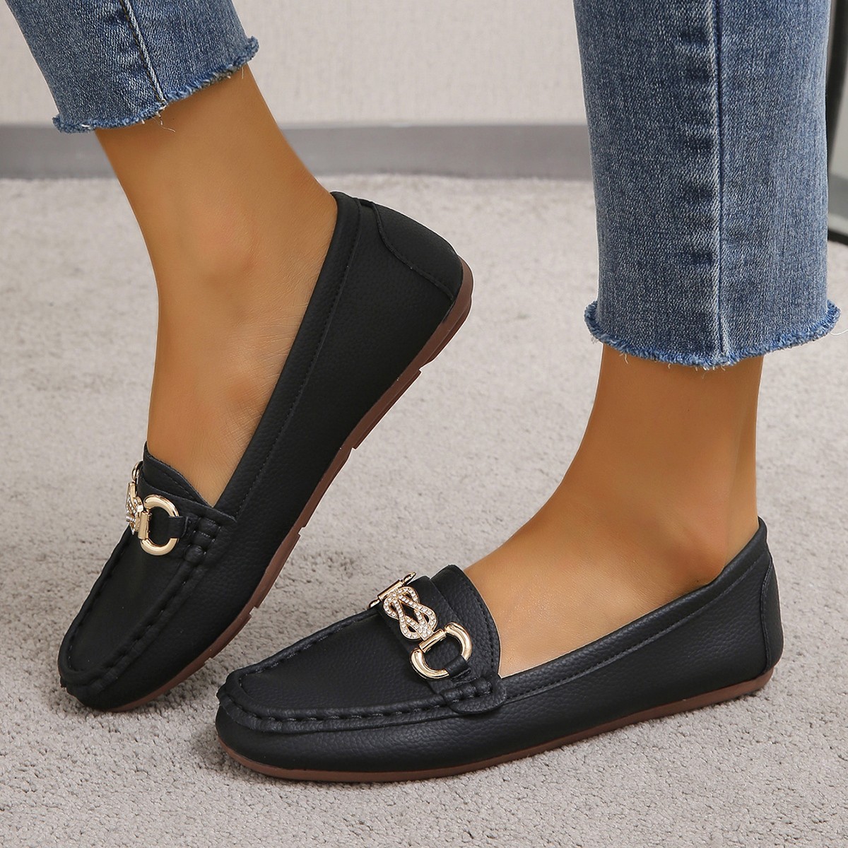 New Korean-style Round-toe Slip-on Loafers foto 4