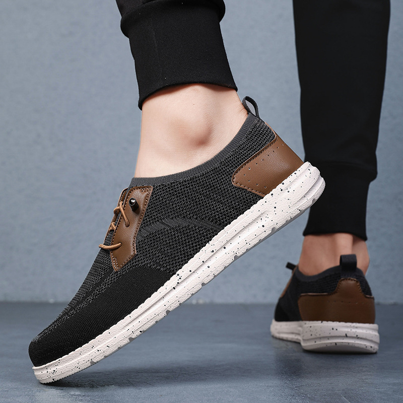 Men's Laceless Canvas Shoes Lightweight Breathable Plus Size Social Casual Men's Shoes foto 5