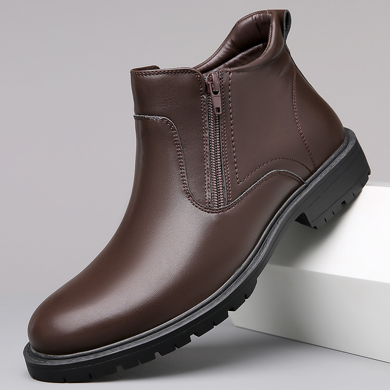 Men's Leather Shoes High-top Leather Casual foto 4