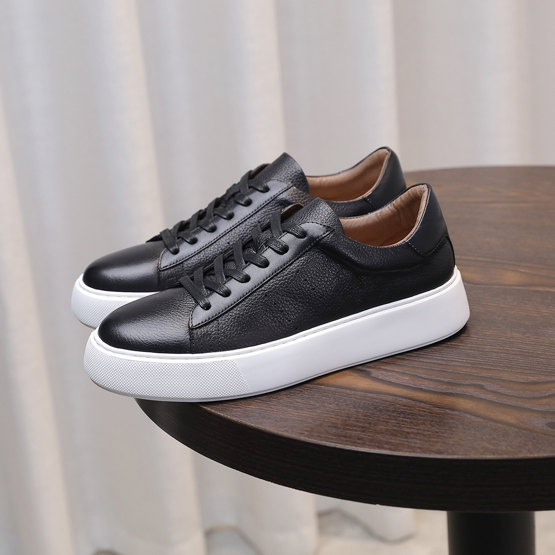 Top Layer Cowhide Men's Shoes Black Commute Leisure foto 4