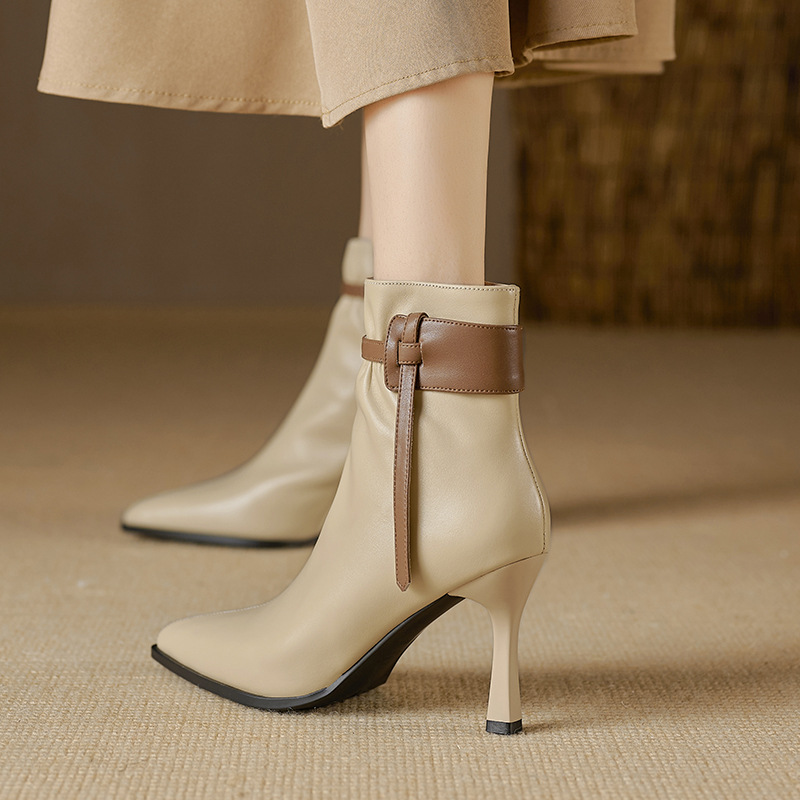 Minimalist And Elegant Women's Pointed-Toe Stiletto Martin Boots foto 4
