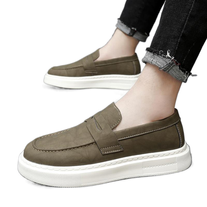 Platform Loafers Men's I Slip-on Casual Leather Shoes foto 5