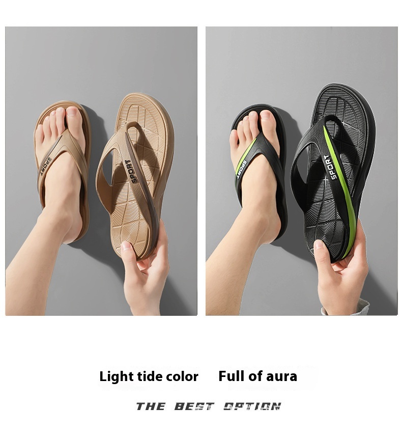 Stylish Bottom Casual Sandals Men's Plus Size Beach Seaside Flip-flops foto 5