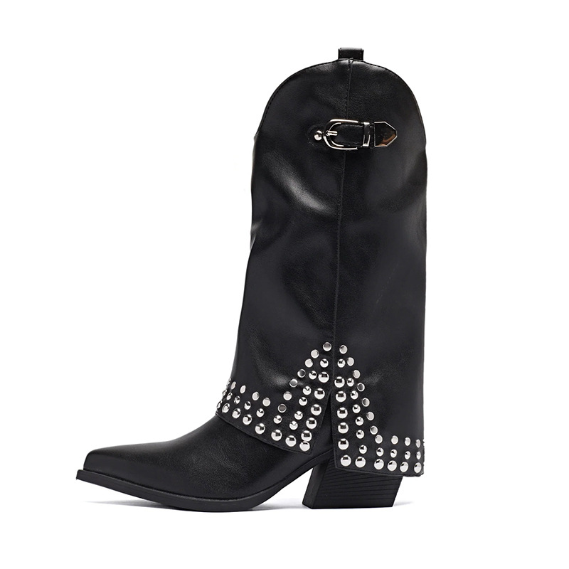 Spring And Autumn Pointed Knight Boots Women foto 4