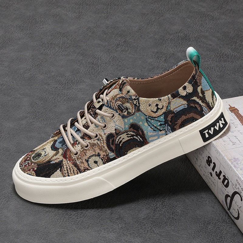 Summer Breathable Cloth Shoes Low-top Men's Casual Canvas Shoes Front Lace-up foto 2