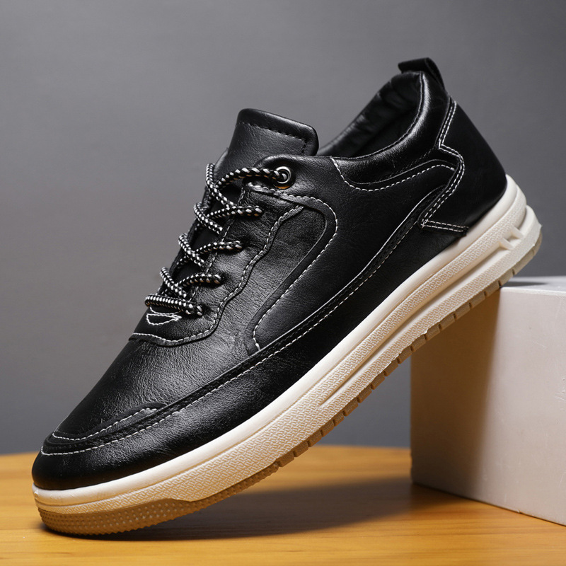 Leather Surface Men's Low-top Sneakers Warm Casual Shoes foto 5